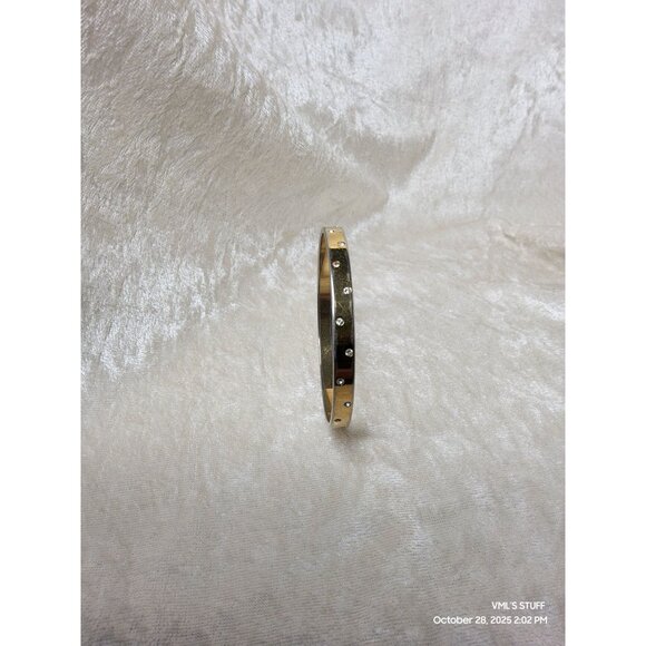 Vintage Vintage Swarovski Crystal Goldtone / Silvertone Bangle Bracelet, prelove - Picture 10 of 16